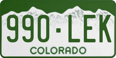 CO license plate 990LEK