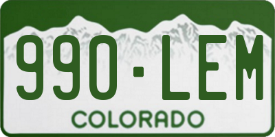 CO license plate 990LEM