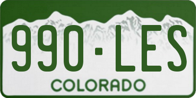 CO license plate 990LES