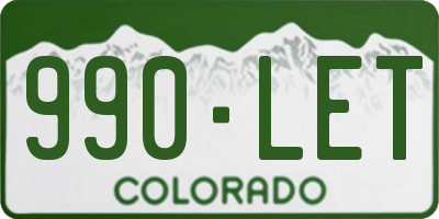 CO license plate 990LET