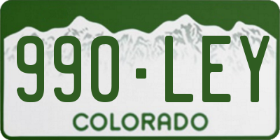 CO license plate 990LEY