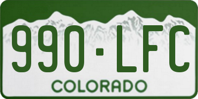 CO license plate 990LFC