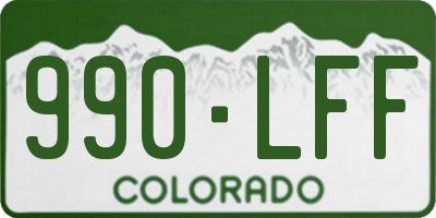 CO license plate 990LFF