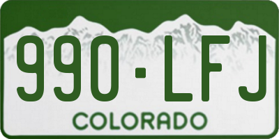 CO license plate 990LFJ