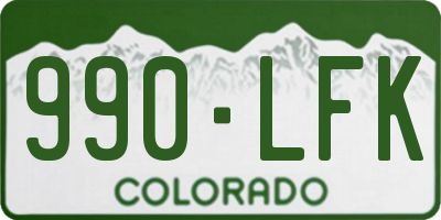 CO license plate 990LFK