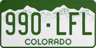 CO license plate 990LFL