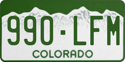 CO license plate 990LFM