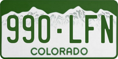 CO license plate 990LFN