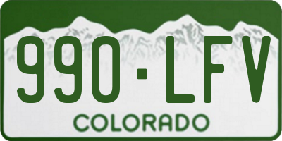 CO license plate 990LFV
