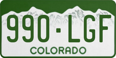 CO license plate 990LGF