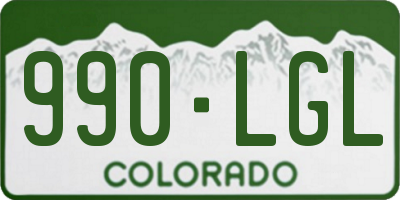 CO license plate 990LGL