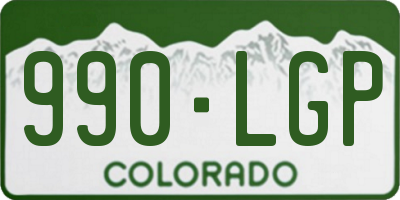 CO license plate 990LGP