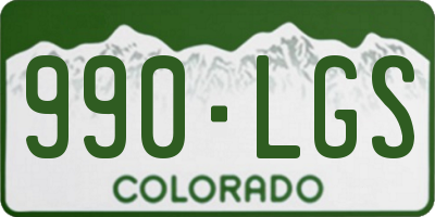 CO license plate 990LGS