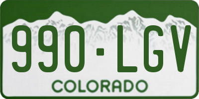 CO license plate 990LGV