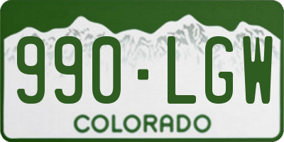 CO license plate 990LGW
