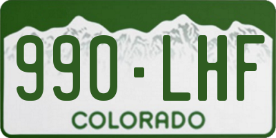 CO license plate 990LHF