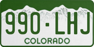 CO license plate 990LHJ