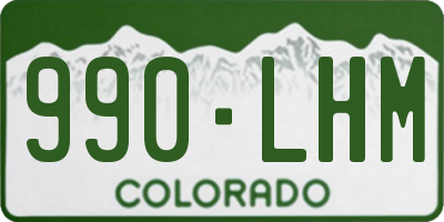 CO license plate 990LHM