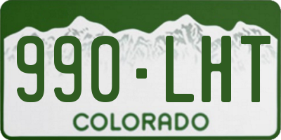 CO license plate 990LHT