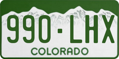 CO license plate 990LHX