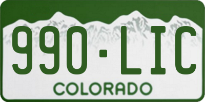 CO license plate 990LIC