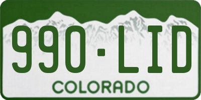 CO license plate 990LID