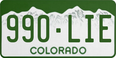 CO license plate 990LIE
