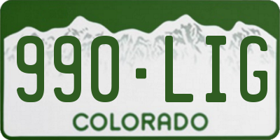 CO license plate 990LIG
