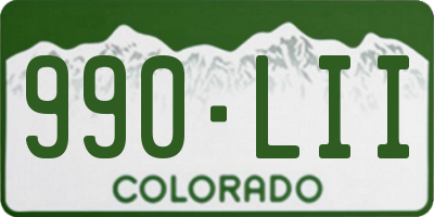 CO license plate 990LII