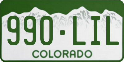 CO license plate 990LIL