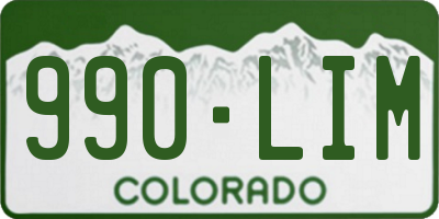 CO license plate 990LIM