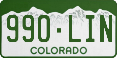 CO license plate 990LIN