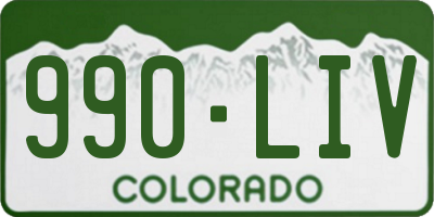 CO license plate 990LIV