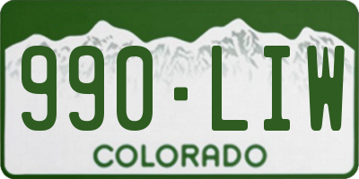 CO license plate 990LIW