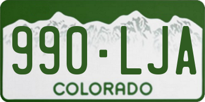 CO license plate 990LJA