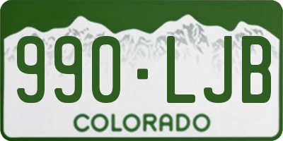 CO license plate 990LJB