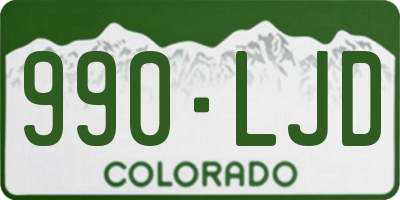 CO license plate 990LJD