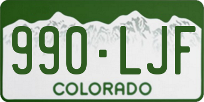 CO license plate 990LJF