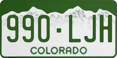 CO license plate 990LJH