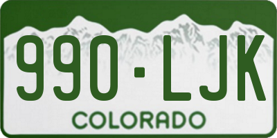 CO license plate 990LJK