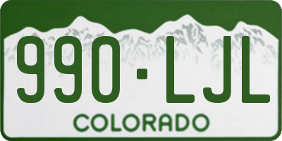 CO license plate 990LJL