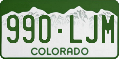 CO license plate 990LJM