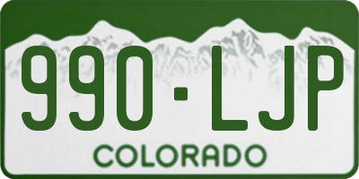 CO license plate 990LJP