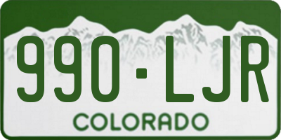 CO license plate 990LJR