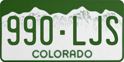 CO license plate 990LJS