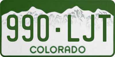 CO license plate 990LJT