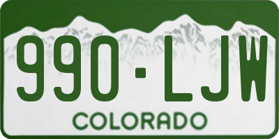 CO license plate 990LJW