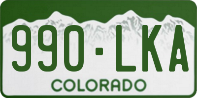 CO license plate 990LKA
