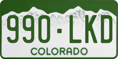 CO license plate 990LKD