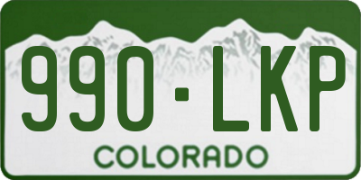 CO license plate 990LKP